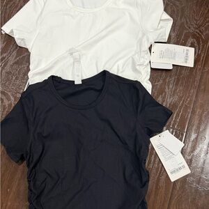 lululemon athletica Black and White Short Sleeve Tops